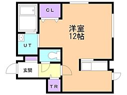 パシフィックヒルズ函館 ワンルームの間取図画像