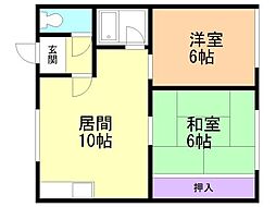 池田アパート 2LDKの間取図画像