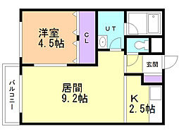 ユニボックス.4 1LDKの間取図画像