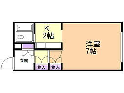 レジデンス真 1Kの間取図画像