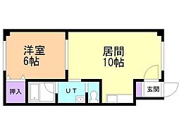 ピュアパレス北昭和 1LDKの間取図画像