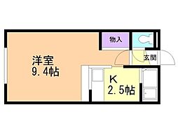友愛ビル 1Kの間取図画像