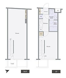 プレール・ドゥーク北新宿3 2Kの間取図画像