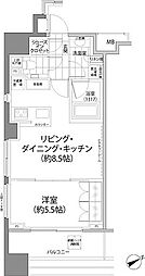 パークハビオ西新宿 1LDKの間取図画像