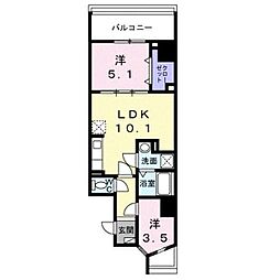 ネオ・ツリー・レジデンス難波 2LDKの間取図画像