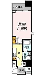 カスタリア堺筋本町 1Kの間取図画像