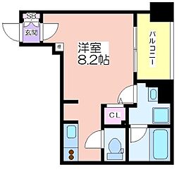エスライズ西本町 ワンルームの間取図画像