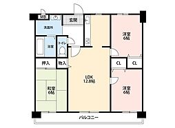 アルコート高岡 3LDKの間取図画像