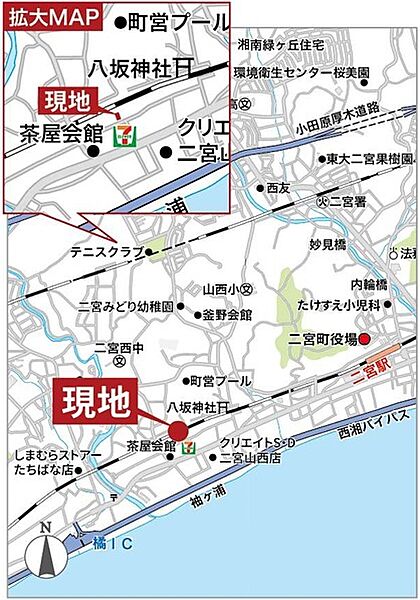 地図を拡大表示