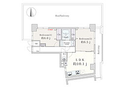 ライオンズガーデン川口 2LDKの間取図画像