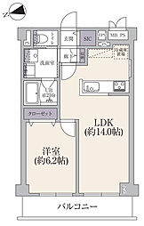 朝日プラザ新蒲田 1LDKの間取図画像