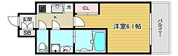 レオンコンフォート難波リオ 1Kの間取図画像