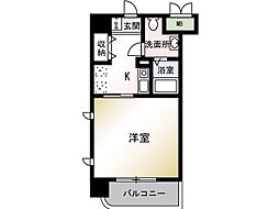 レザンヴェルジェ 1Kの間取図画像