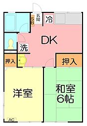 フォーレスト1 2DKの間取図画像