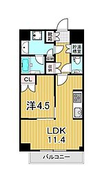 勝どきザ・タワー 1LDKの間取図画像