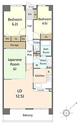 シャルマンコーポグランヒル三島 3LDKの間取図画像