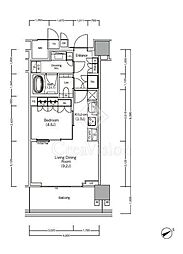 JIYUGAOKA MUSE SQUARE THE RESI 1LDKの間取図画像