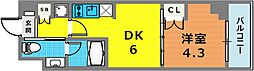 ベルファース駒沢三丁目 1DKの間取図画像