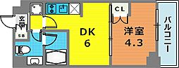 ベルファース駒沢三丁目 1DKの間取図画像