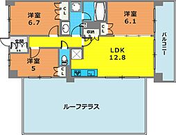 HF若林公園レジデンス 3LDKの間取図画像
