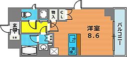 ガーデンハウス柿の木坂 ワンルームの間取図画像