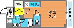 ガーデンハウス柿の木坂 ワンルームの間取図画像