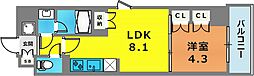 Brilliaist池尻大橋 1LDKの間取図画像