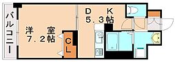 ハミングバード上吉田 1DKの間取図画像