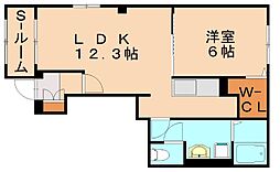 ラ・ポーズ葛原 1LDKの間取図画像