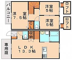 フルーレ南方2 3LDKの間取図画像