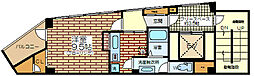 グロウス岩井 3階1Kの間取り
