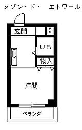 名古屋市営東山線 栄駅 徒歩7分の賃貸マンション 5階ワンルームの間取り