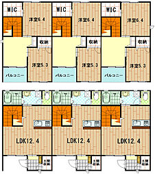 JR常磐線 東海駅 徒歩4分の賃貸テラスハウス 2LDKの間取り
