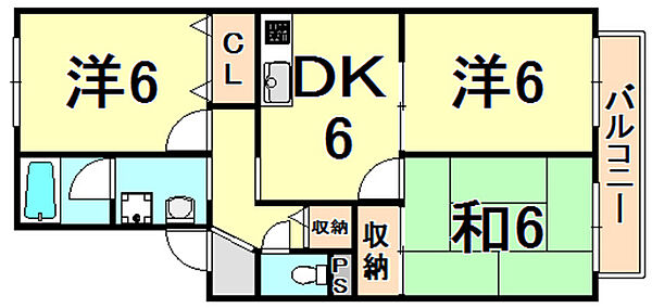 兵庫県伊丹市春日丘３丁目(賃貸アパート3DK・1階・55.05㎡)の写真 その2