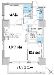 ルフォンプログレ滝野川 2LDKの間取図画像