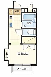 ピア樹-2 ワンルームの間取図画像