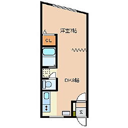 オリス砂川C 1DKの間取図画像