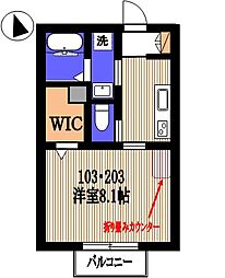 アステル・S 1Kの間取図画像
