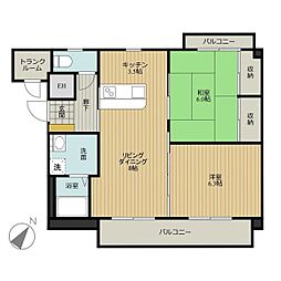 シードグラン 1階2LDKの間取り