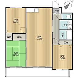 フォルクローロ 1階3LDKの間取り