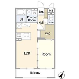 メープルヴィレッジ 1階1LDKの間取り