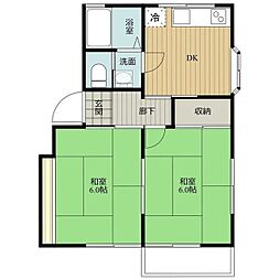 ハイツアスターC 2DKの間取図画像