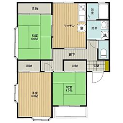 ピュアタウン2 3DKの間取図画像