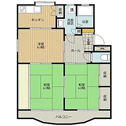 MOハイム 2LDKの間取図画像