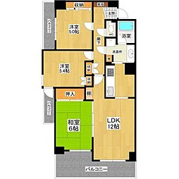 モア・リッシェル土浦タワーズ 3階3LDKの間取り