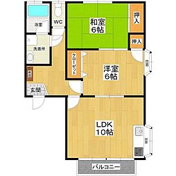 ベルメゾン光洋 2階2LDKの間取り