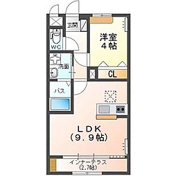 エトワール・つむぎ 1階1LDKの間取り
