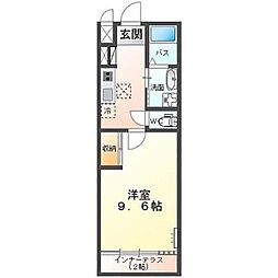 Ｈａｃｋ　ｂｅｒｒｙ真鍋 1階1Kの間取り