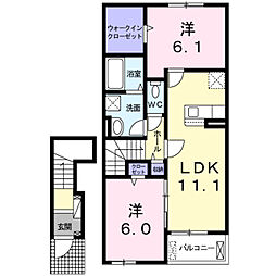 ＫＥＳＨＩＫＩ　Ｈａｌｕ 2階2LDKの間取り