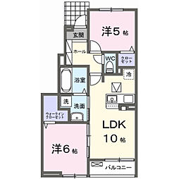 ビエント 1階2LDKの間取り